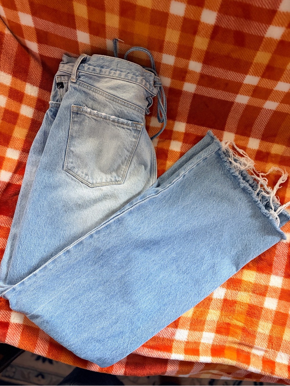 KanCan Becca High Rise 90s Flare Jeans 11/29 Lace Up Back